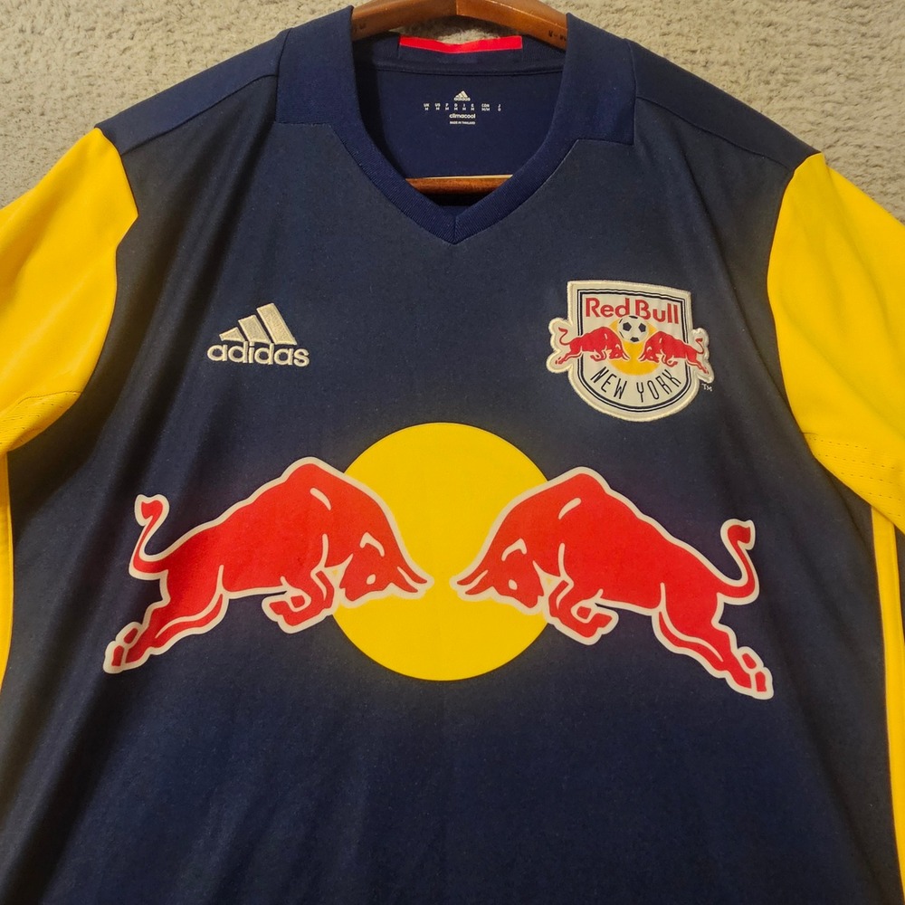 Adidas New York Red Bulls MLS Soccer Jersey Mens Medium 2016 2017 Away AB9433